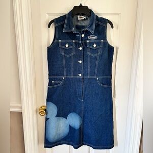 EUC Vintage Rare Women’s Mickey Mouse Denim Button Detail Dress Sz 3 Fits S/M